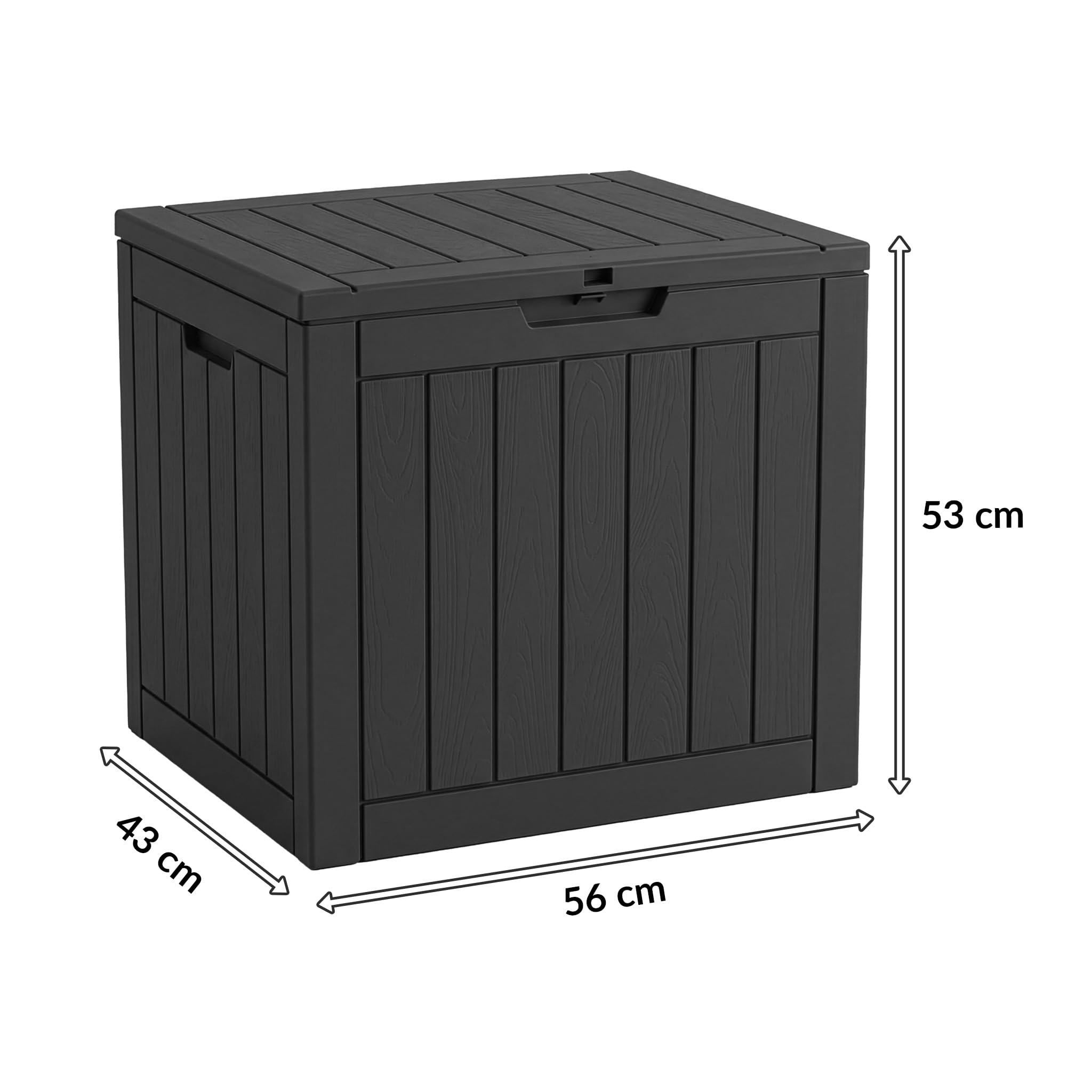 KARAT Pudełko do przechowywania, antracytowe, odporne na warunki atmosferyczne, na taras i balkon, 118 l, skrzynia ogrodowa, 56 x 43 x 53 cm (118 l)
