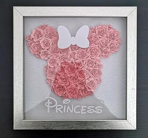 Miniatura 8 de Mverse Pink Forever Rose, rosas enrolladas en 3D, decoraciones de flores de papel para marco de caja de sombra personalizada, mini manualidades