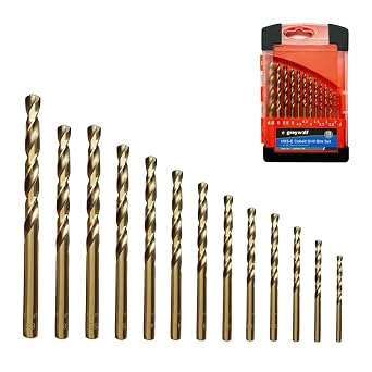 Cobalt Drill Bit Set M35 HSS Metal Drill Bit Set, 135  for Hardened Metal, Stainless Steel, Cast Iron, Wood and Plastic, with Indexed Storage Box  1.5-6.5mm 13 pcs