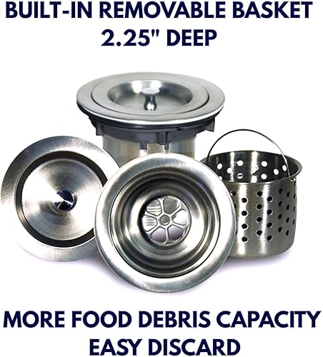 Miniatura 4 de Nantucket Sinks NS35CD - Drenaje de colador de lujo de 3.5 pulgadas, acero inoxidable