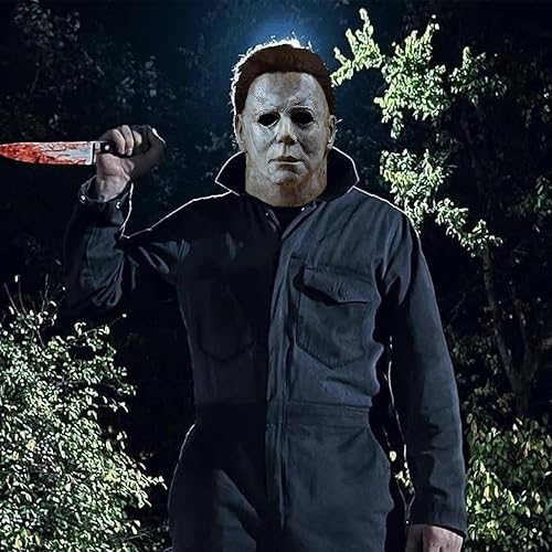 Vista 3 de Máscara de Michael Myers, máscara de Halloween para fiesta de disfraces, disfraz de Michael Myers