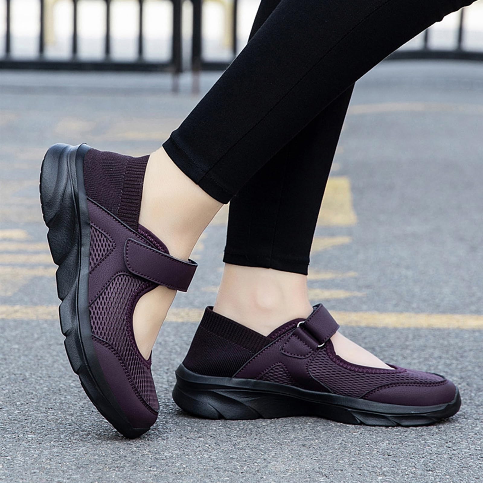 Damskie buty na lato, oddychające, antypoślizgowe, miękkie podeszwy, starsze buty