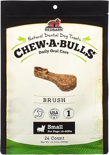 Redbarn Pet Products Chew-A-Bulls (Talla: Pequeño, Forma: Cepillo, 24 Recuentos (Caja de 10))