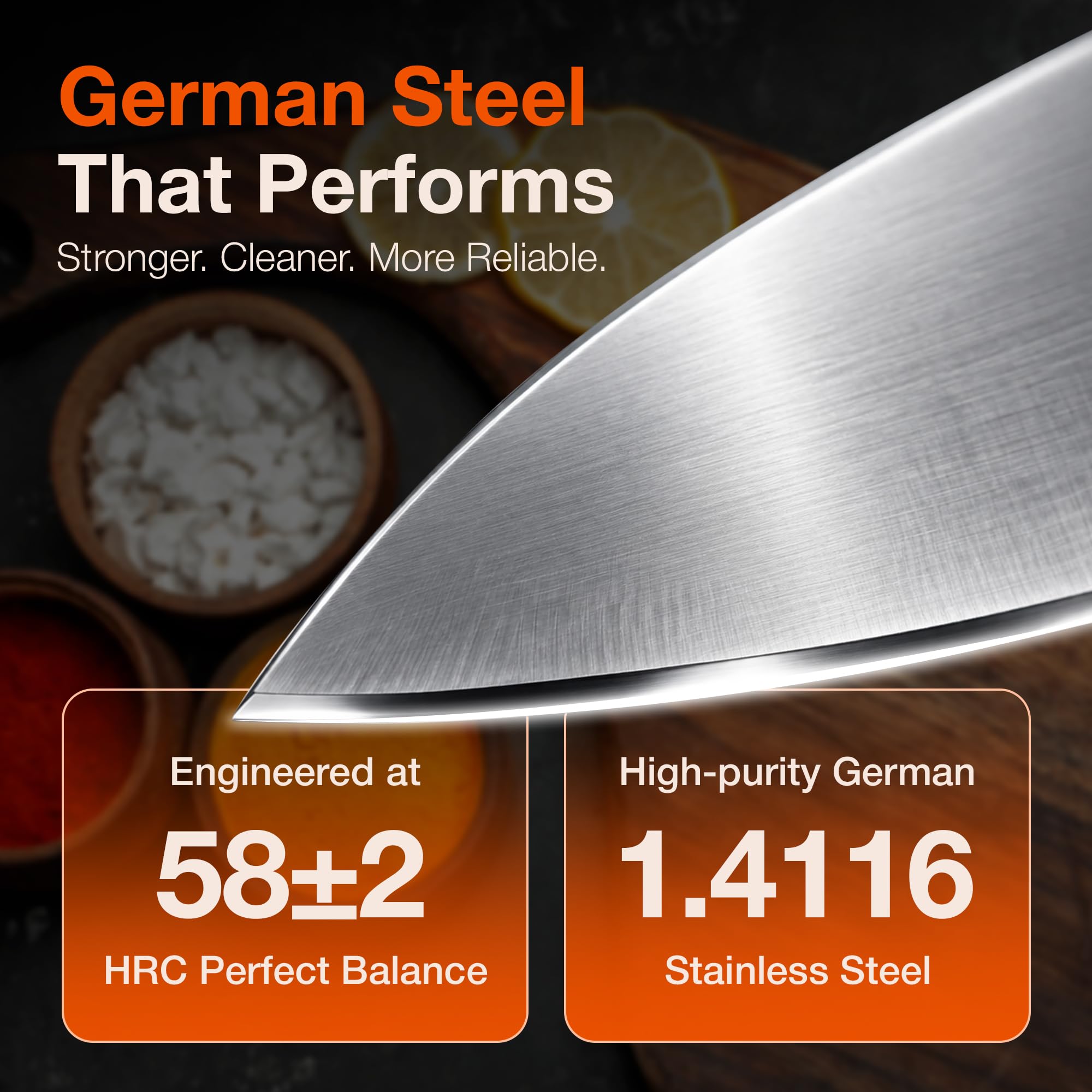 ARVELLO 8-inch Chef Knife, German High Carbon Stainless Steel Kitchen Knife — Amazon image 4