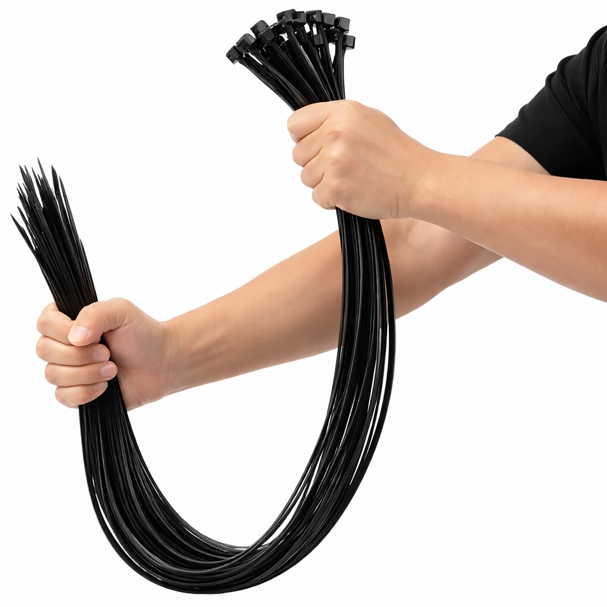 100 Fascette Fermacavo Nylon Bianche USAToughTies - 12 Pollici - Resistenza 120 Libbre - Made In USA