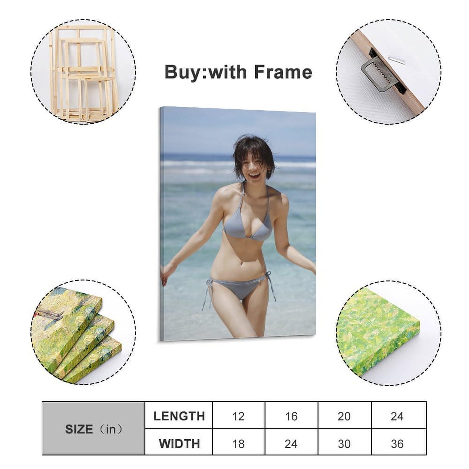 Amazon.co.jp: 佐藤美希 キャンバスアートポスター 水着写真