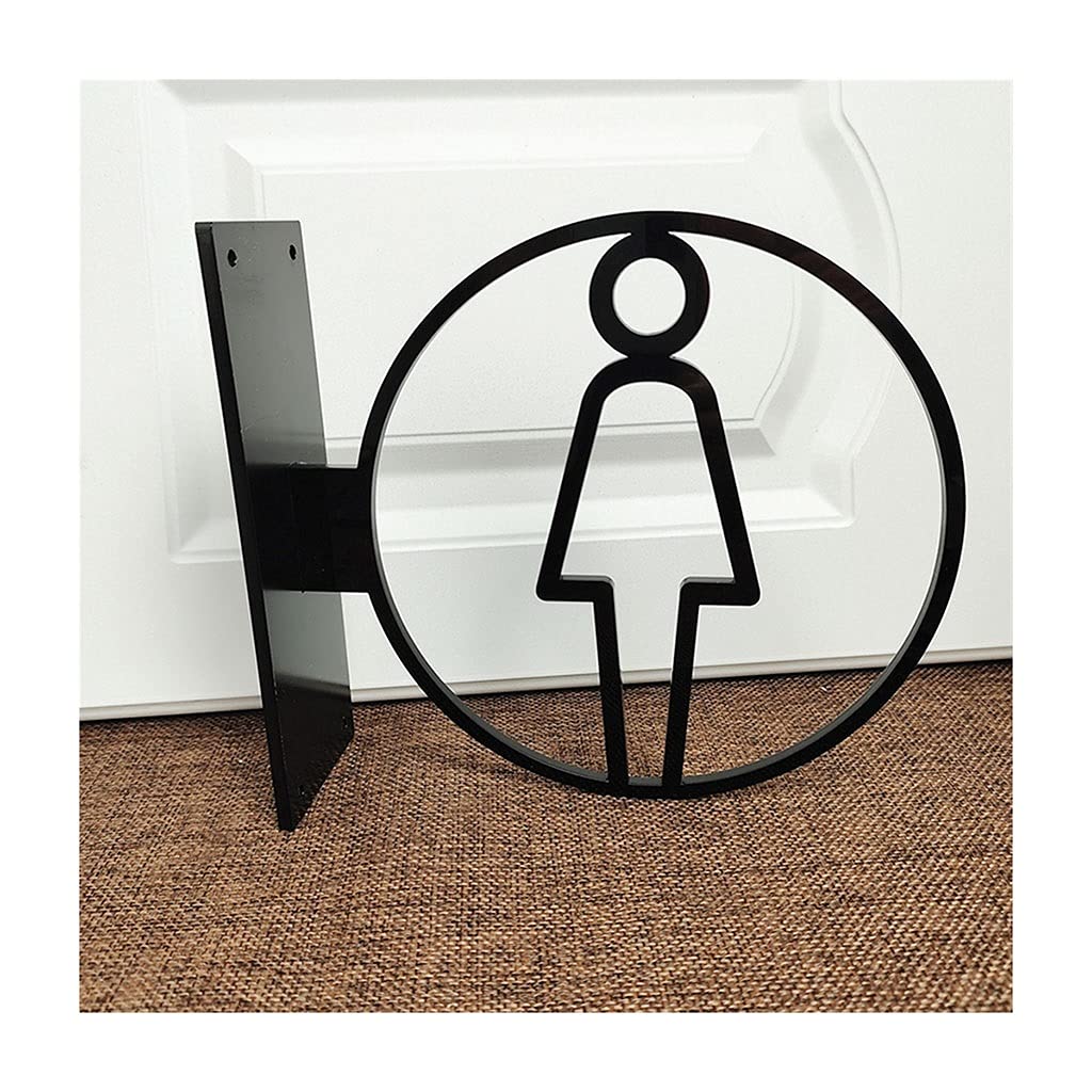 Placa de inodoro de montaje lateral 3D, calcomanía acrílica para puerta de baño para hombres y mujeres, guía de consejos para placa de puerta para baño