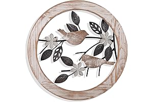 FGstyle Ultra-thick Farmhouse Bird on Tree Branch Wall Art