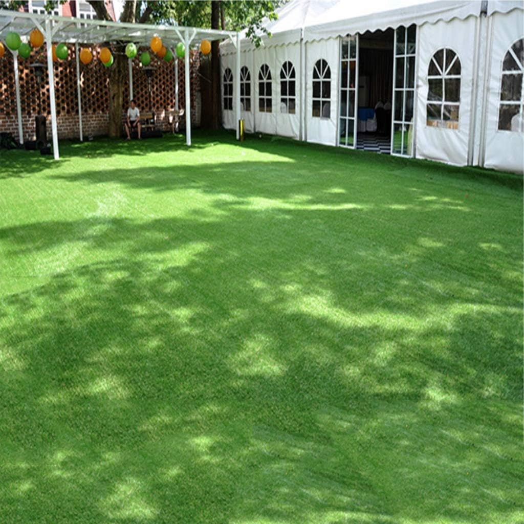 Artificial Grass 10mm Pile High Green Grass Carpet Mat Artificial Grass Kindergarten Green Outdoor Courtyard Decoration (2x9m)