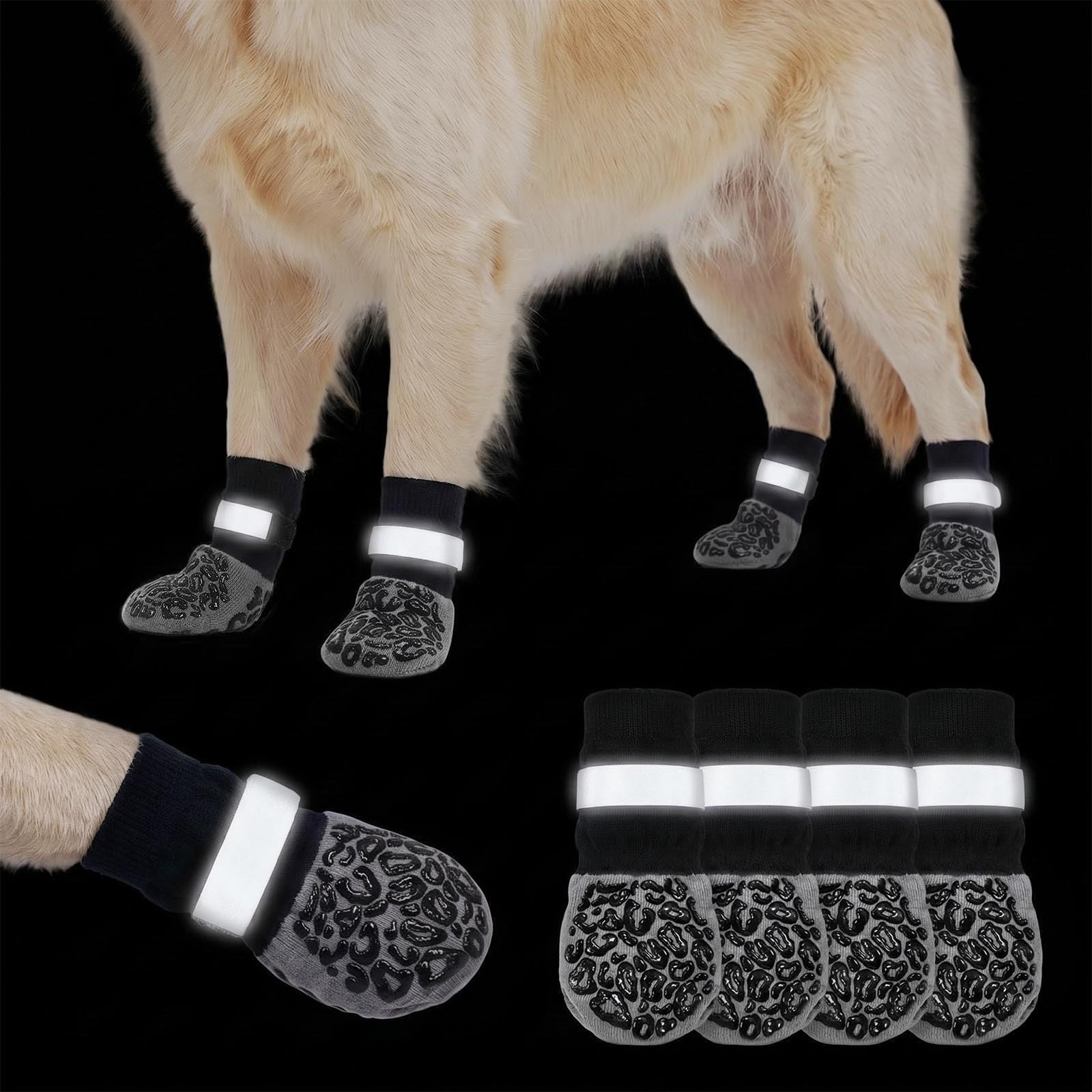Chaussettes antidérapantes pour chien et bottes d'hiver protectrices pour sol en bois