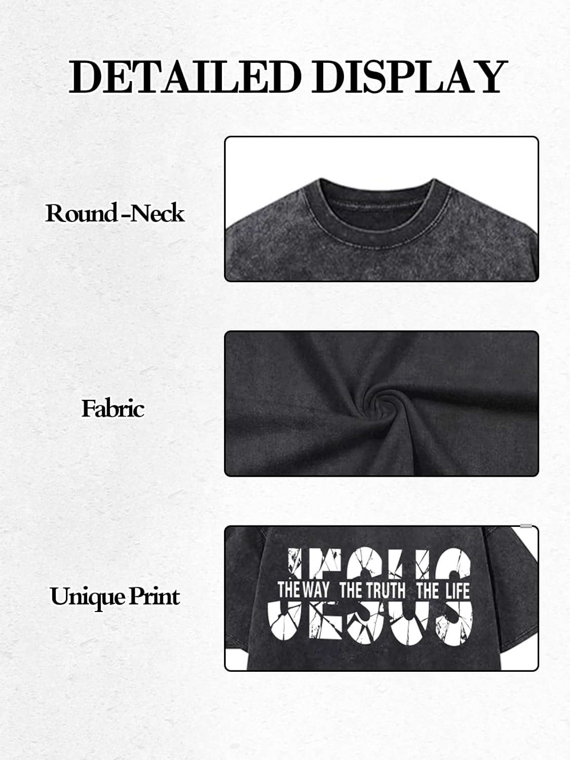 Christian Shirts for Men Women Jesus Faith Religious Shirt Oversized Acid Wash Tshirt Graphic Tees Vintage - Image 6