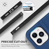 Vista 8 de SHIELDON Case for iPhone 12 Pro Max, Wallet Case for iPhone 12 Pro Max Genuine Leather Magnetic Flip Shockproof Case with Kickstand Card Slots