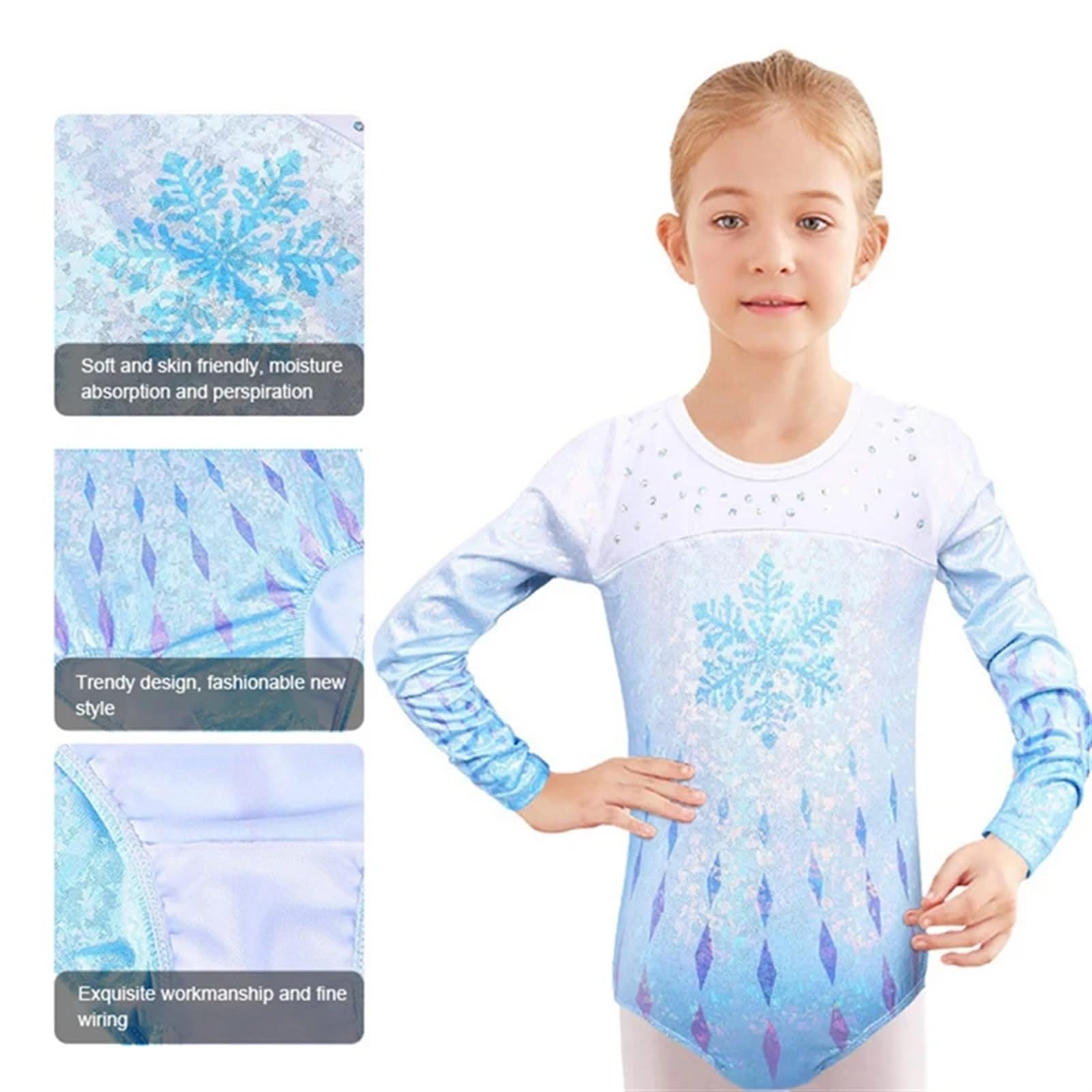 Maillot Gimnasia Ritmica Mono de Ballet for niñas y niños, trajes de baile for niños, leotardo de gimnasia de manga larga for bailarina, tutú de Ballet