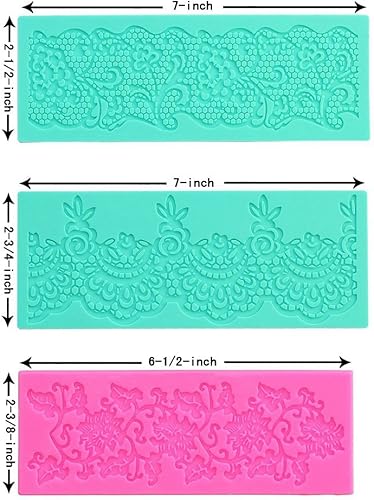 Miniatura 3 de Moldes de fondant de encaje en relieve, múltiples círculos de flores de encaje, herramienta de decoración de pasteles de boda, molde de silicona en