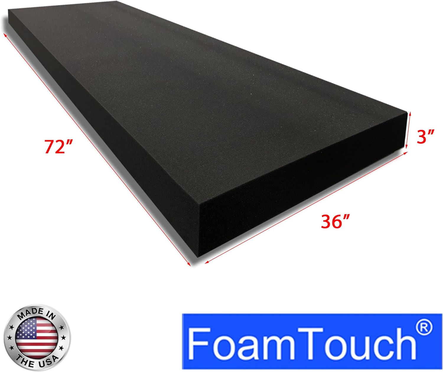FoamTouch 3" Gel-Memory-Foam-Mattress No Cover