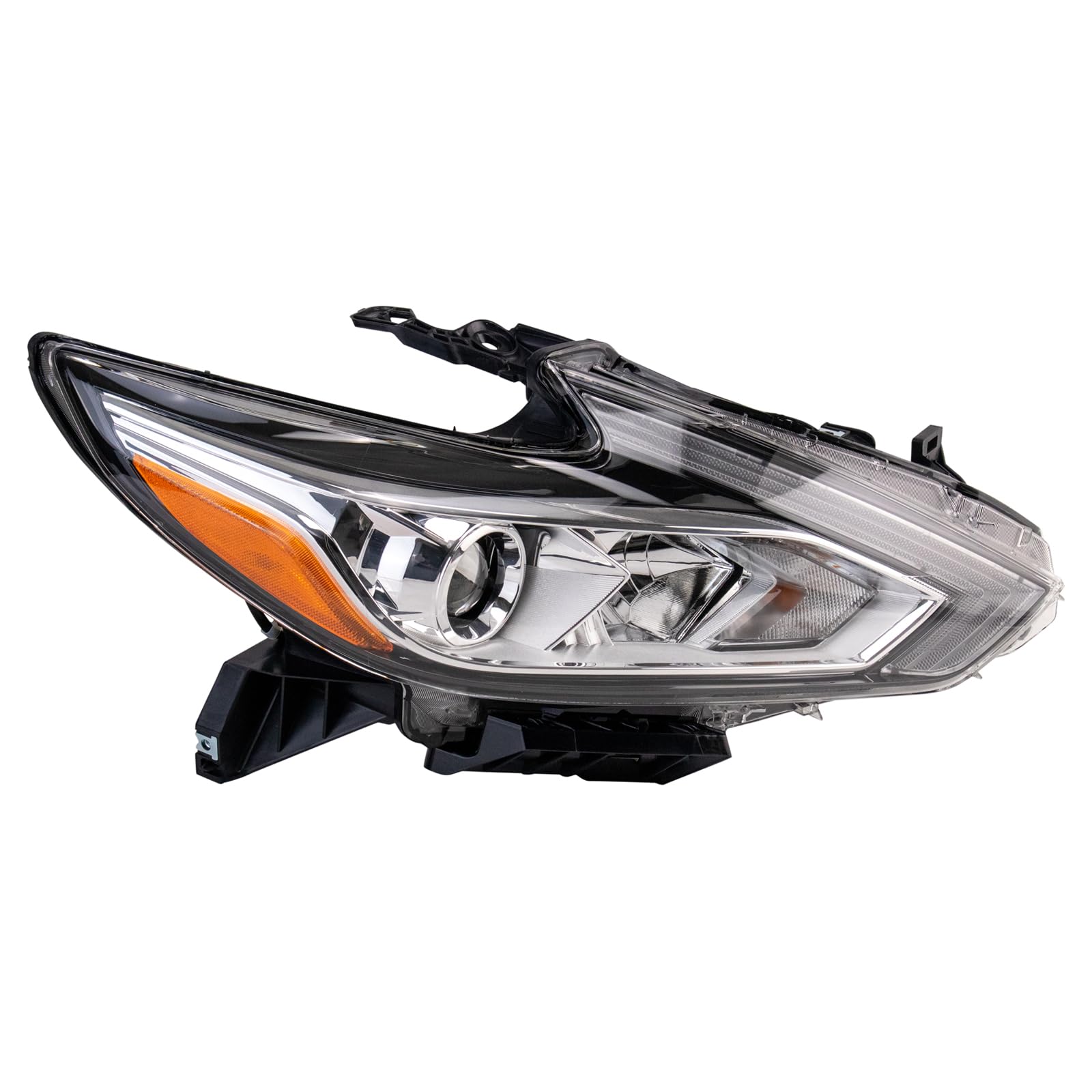 TRQ Passenger Side Headlight Assembly Halogen Compatible with 2016-2018 Nissan Altima Without LED Daytime Running Lights NI2503247