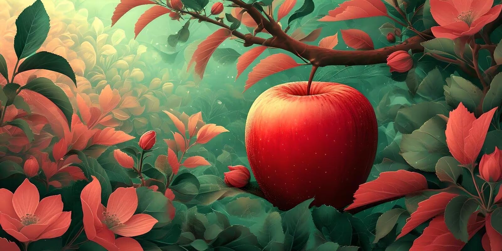Malen Nach Zahlen Erwachsene Groß, Malen Nach Zahlen Blume Apple, DIY Handgemalt Ölgemälde Kits Inklusive Pinsel und Acrylfarben, Knitterfreie Leinwand, Home Haus Wand Deko 90x180 cm (Rahmenlos) K-292
