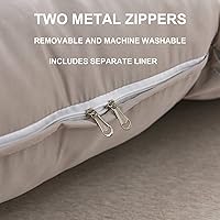 Vista 5 de Almohada de cuña para cabecera de dormitorio, almohada de lectura en casa, soporte de espalda para sentarse en la cama, cojín lumbar de gran