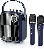 Vista 1 de Amplificador de voz inalámbrico con 2 micrófonos inalámbricos, micrófonos y juego de altavoces, micrófonos para profesores para cantar, máquina