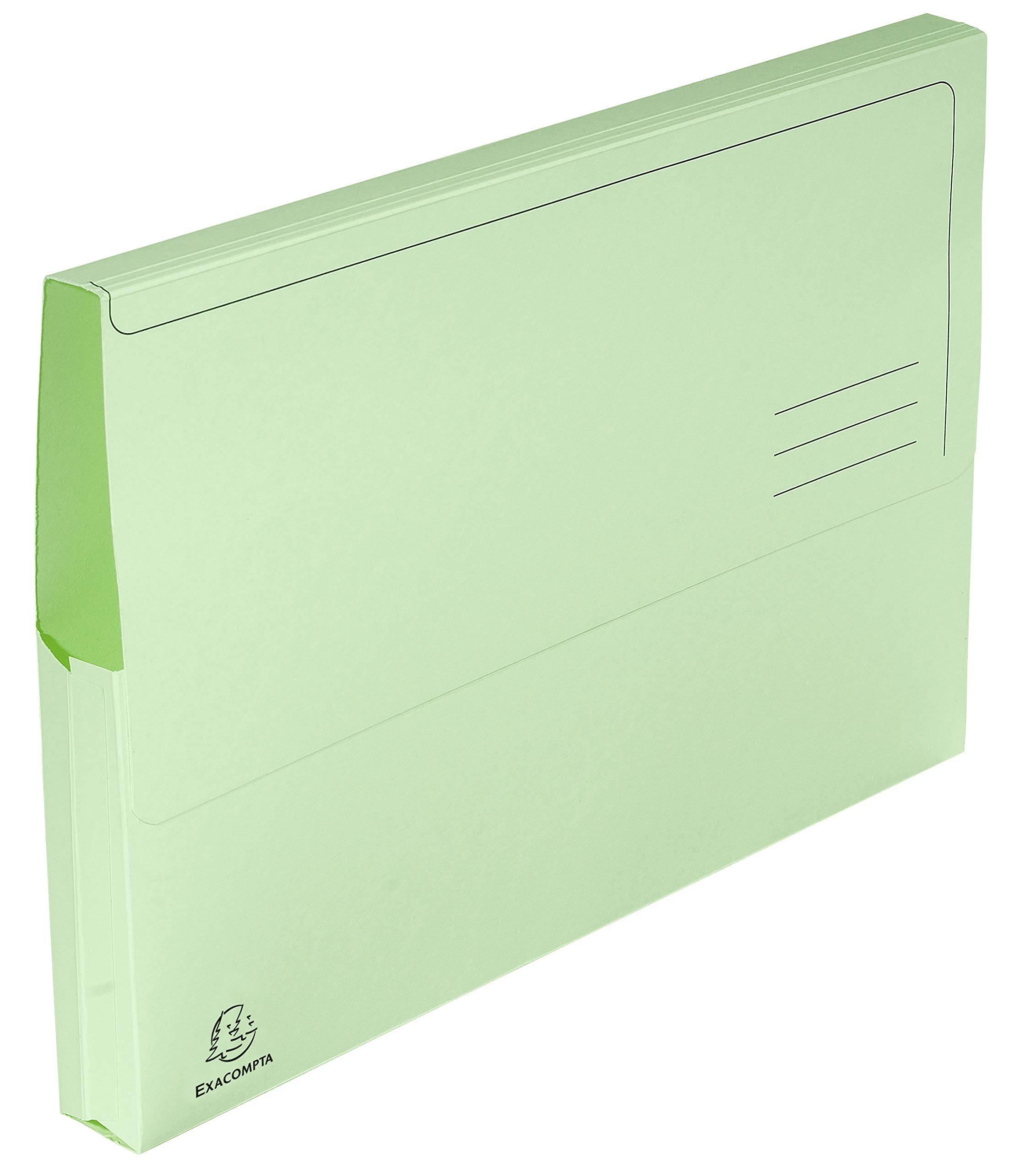 Exacompta 46773E 50er Pack Aktenmappen SUPER DIN A4. Aus stabilen Manila-Karton mit Beschriftungslinlien Pastellfarbe Grün. Ideal für die Aufbewahrung Ihrer Dokumente Sammelmappe