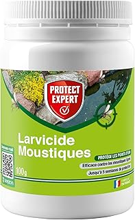 PROTECT EXPERT Larvicide Moustiques - 100g - Mini Granulés - Lutte Contre Le Développement Des larves De Moustiques - Protection Longue Durée - Efficace Contre Le Moustique Tigre LVGRA100N