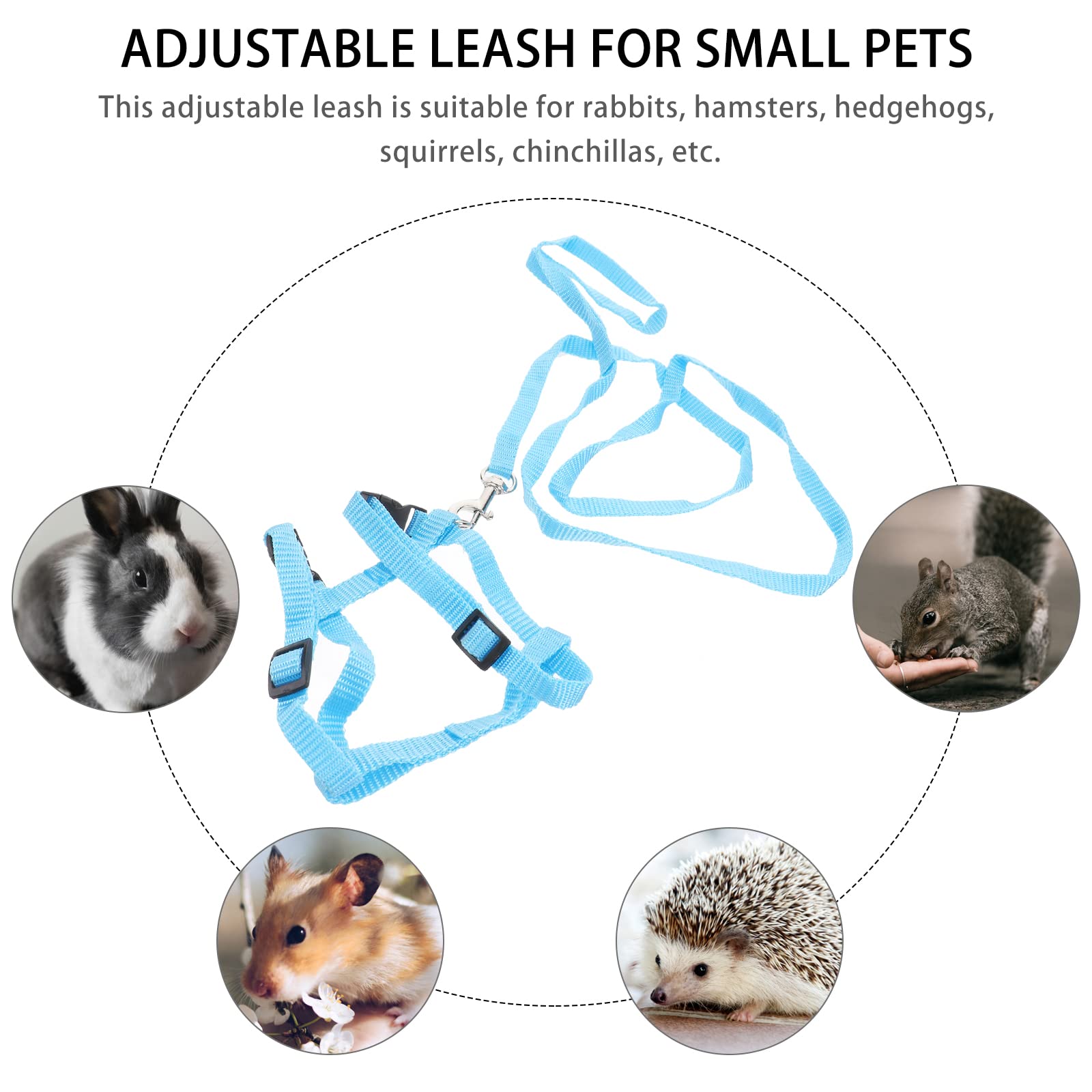 TEHAUX Pet Rabbit Harness Leash Soft Rabbit Harness and Leash Pet Rope Small Animal Vest Accessories for Walking/Running/ Jogging Outdoor Random Color