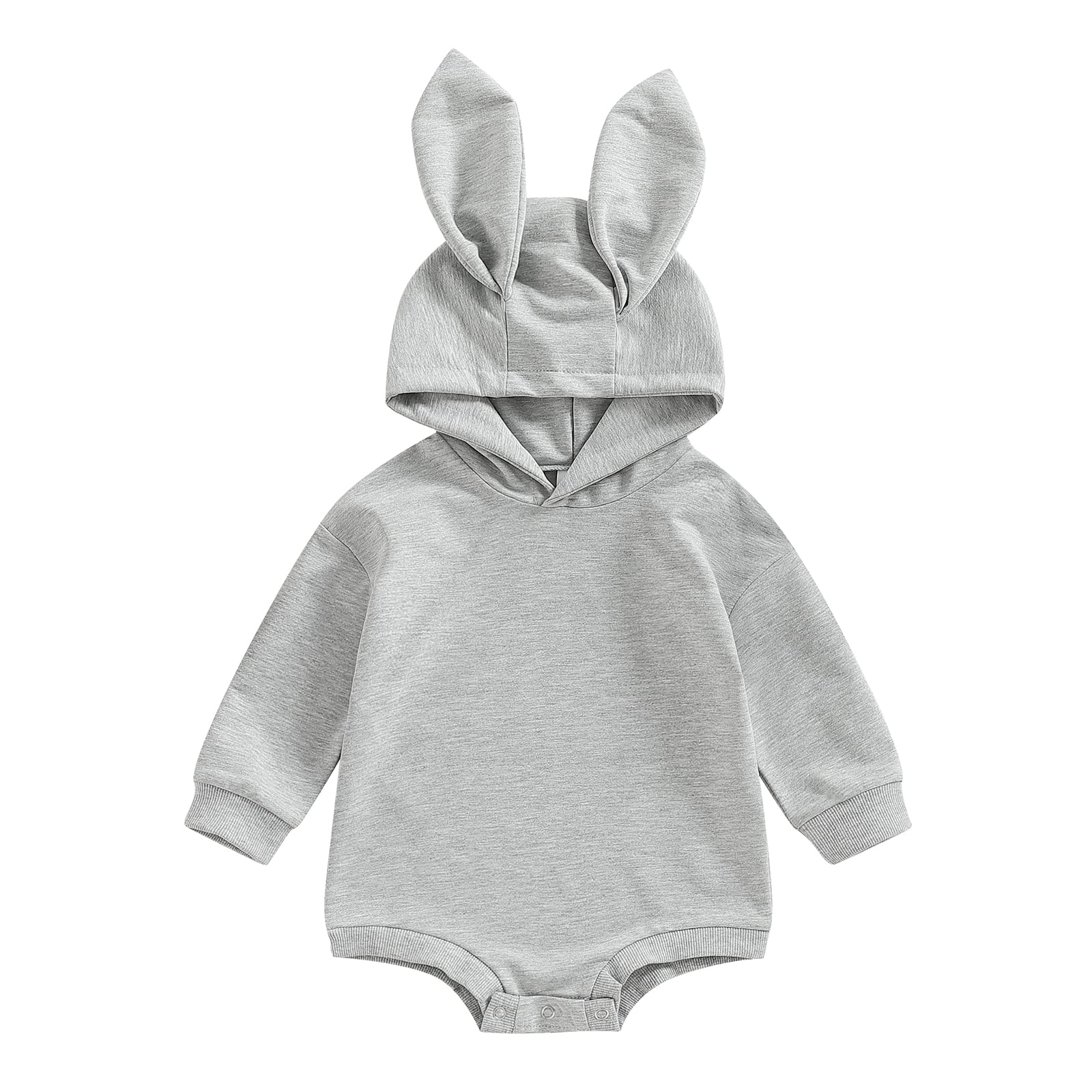 Kupretty My First Easter Baby Boy Girl Outfit Long Ear Bunny Romper Sweatshirt Hooded Bubble Onesie