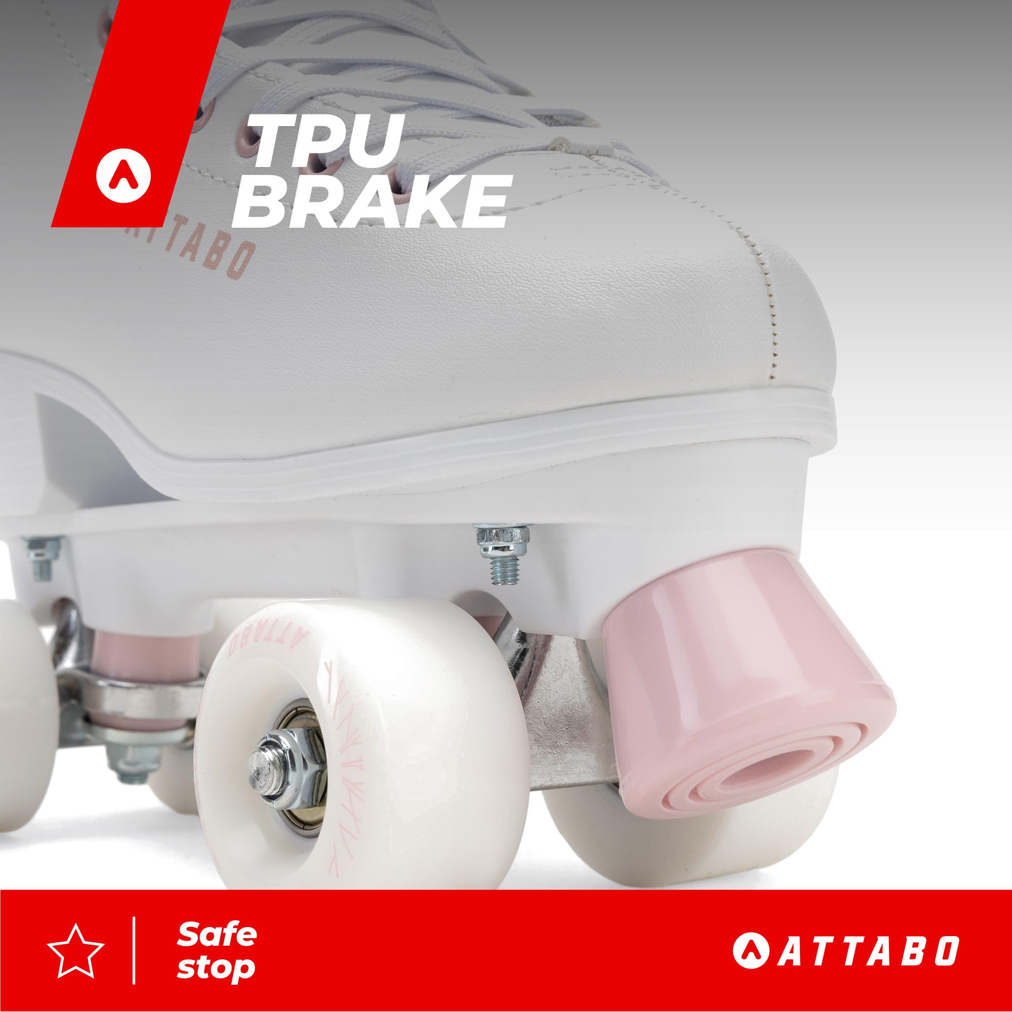 ATTABO Serena Patines de ruedas para mujer piel ecológica ABEC-3 marco polipropileno rueda aluminio PU 82A 54x32mm freno TPU