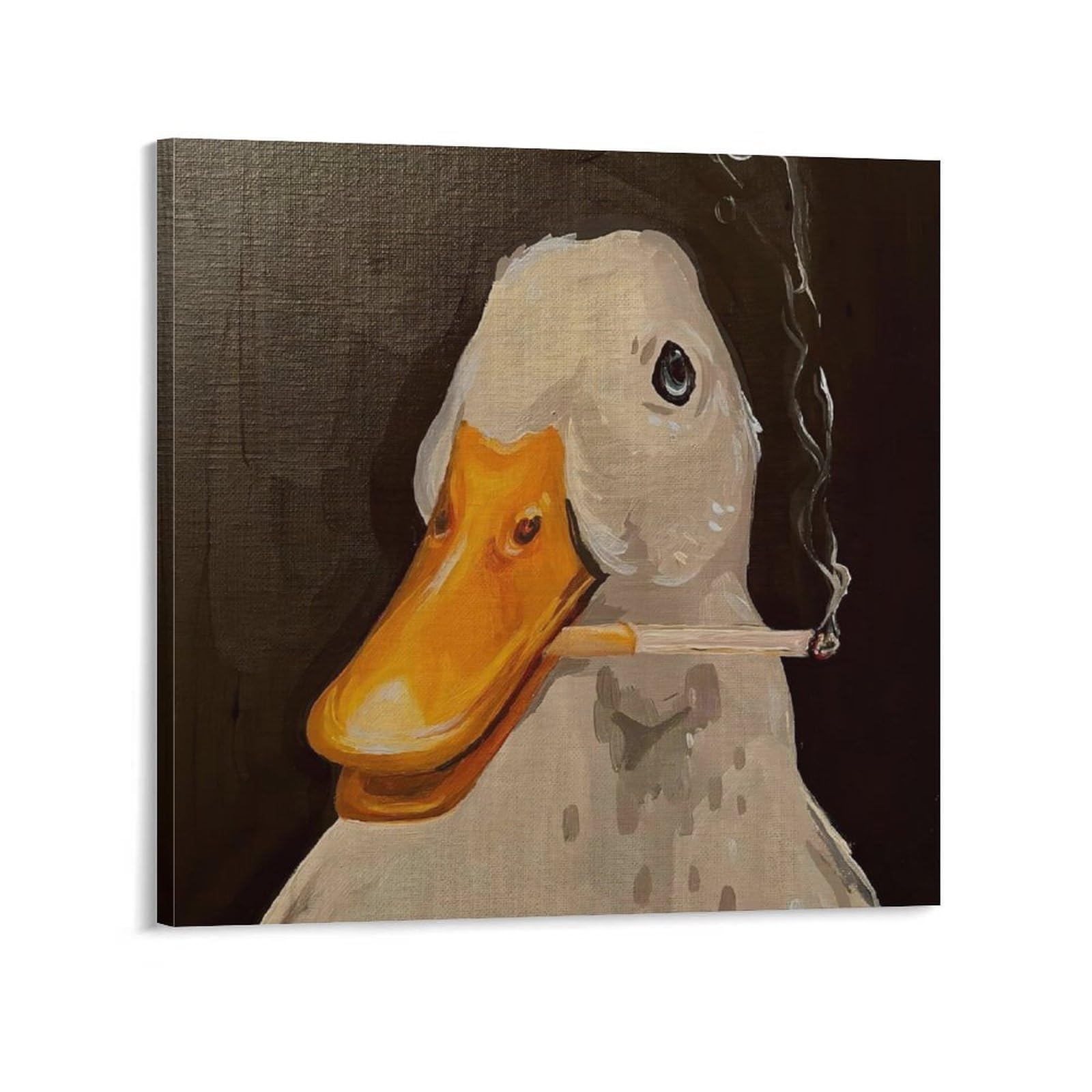 ポップアート アヒル 絵画 木製 約30cm x 20cm Amazon.co.jp: 壁アート 面白い たばこを吸うアヒル 木枠付き 装飾画