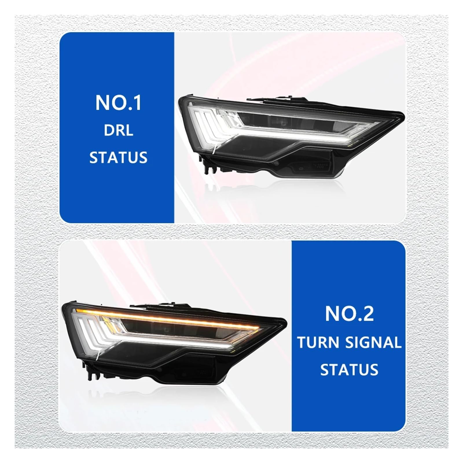 Pasuje do Au//di A6L A6 C8 19-24 wysoki styl Led DRL reflektor samochodowy montaż sygnału akcesoria samochodowe zmodyfikowana lampa stylizacja reflektory LED