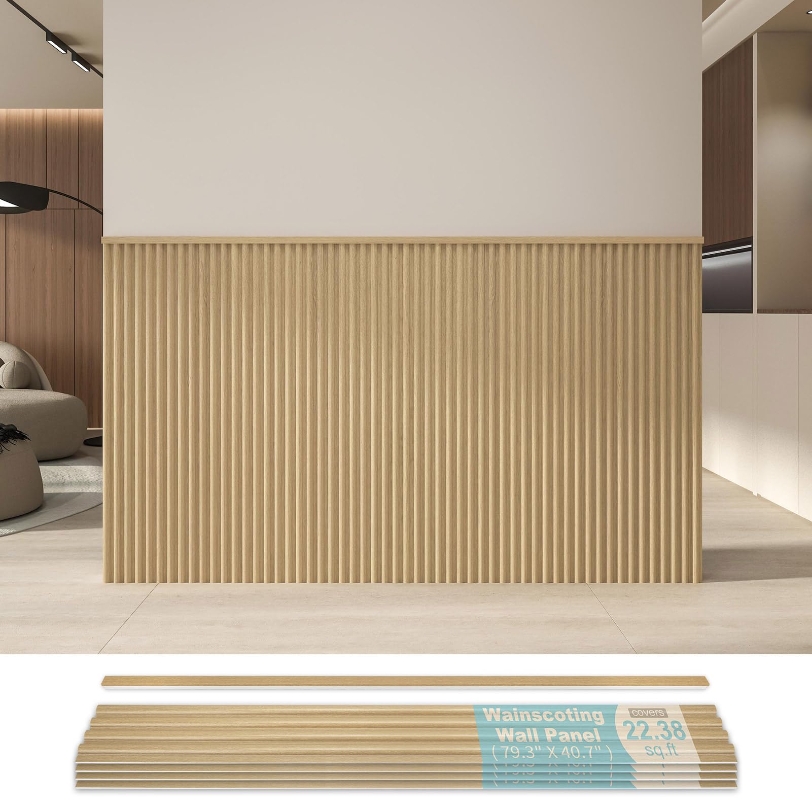 Art3d Wainscoting Panels Beaded Polystyrene Wall Board for Interior Wall D cor 79 3 Wide X 40 7
