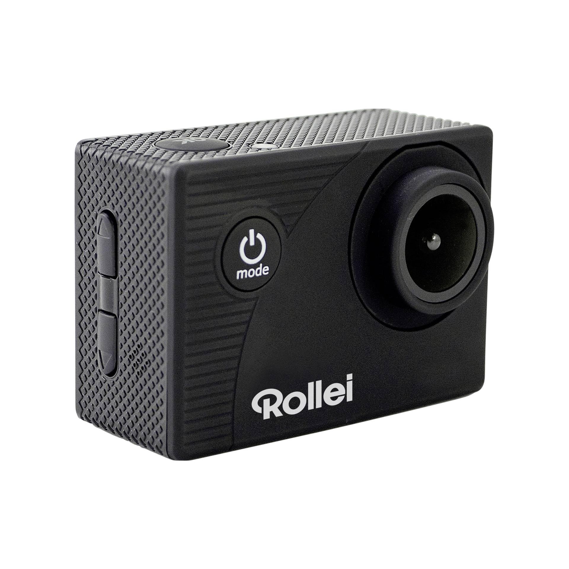 Rollei Actioncam 372 kamera sportowa z rozdzielczością wideo Full HD 1080p/30 kl./s, obiektyw szerokokątny, wodoodporna do 30 m, w zestawie podwodny futerał ochronny, czarna