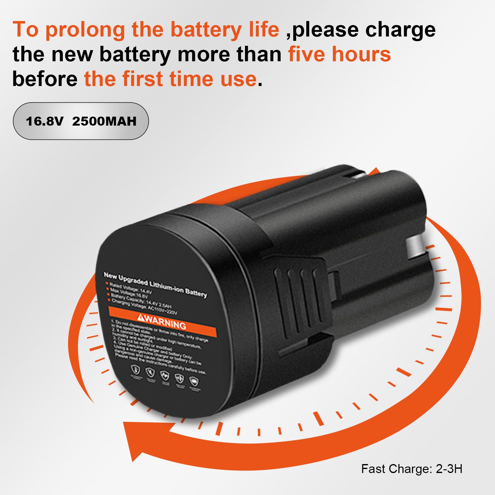Ersatz für Lithium-Ionen-Akku für Elektrowerkzeug, 2500mAh 10C High-Rate Discharge Lithium-Ionen-Akkus für kabellose Astscheren Akku-Elektrowerkzeuge Max 16.8V Rated 14.4V
