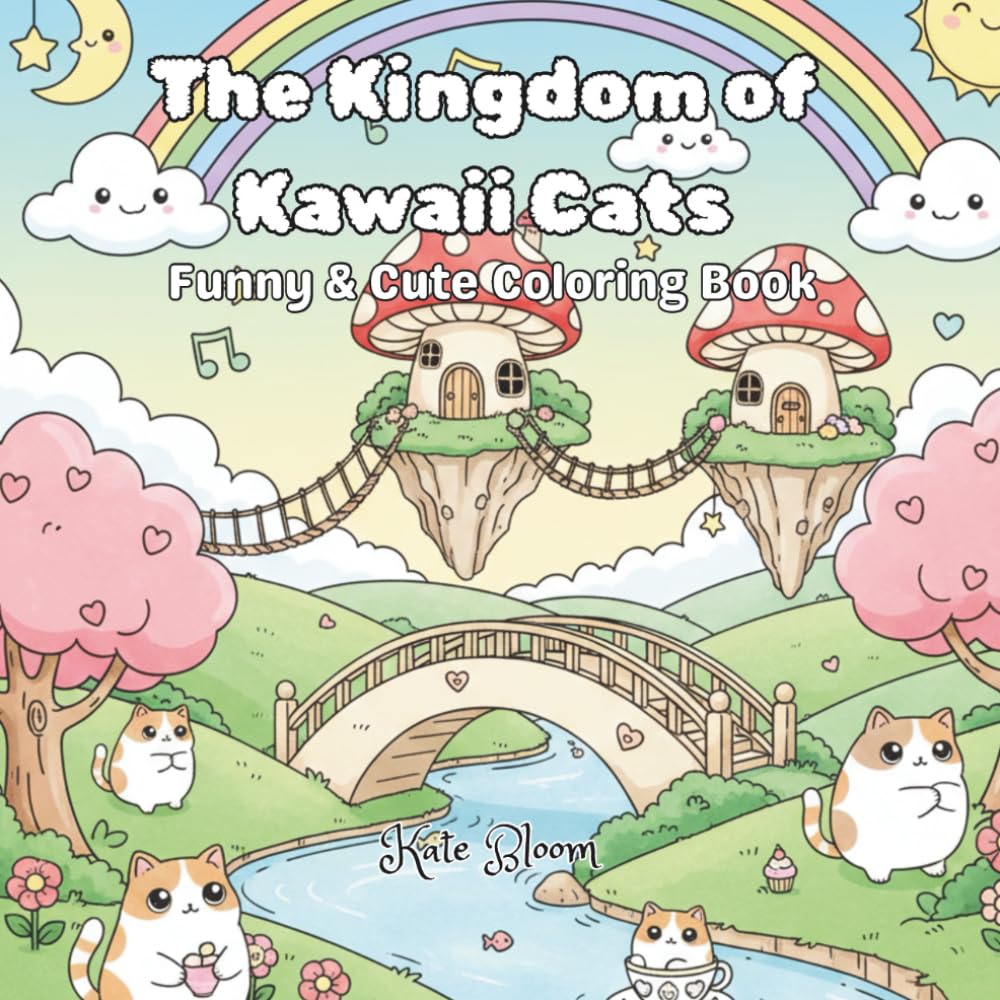 The Kingdom of Kawaii Cats: Funny & Cute Coloring Book