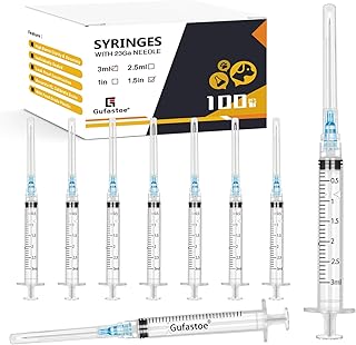 100Pack 3ml/cc with 23 G 1.5” Safety Individually Wrapped