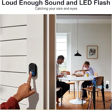 Wireless Doorbell, Wireless Doorbell for Classroom 3 Buttons 2 Receivers | Operating at 1300 ft Range, 58 Melodies 5 Volume Levels & LED Flash, PHYSEN Waterproof Doorbell Chime Kits for Home