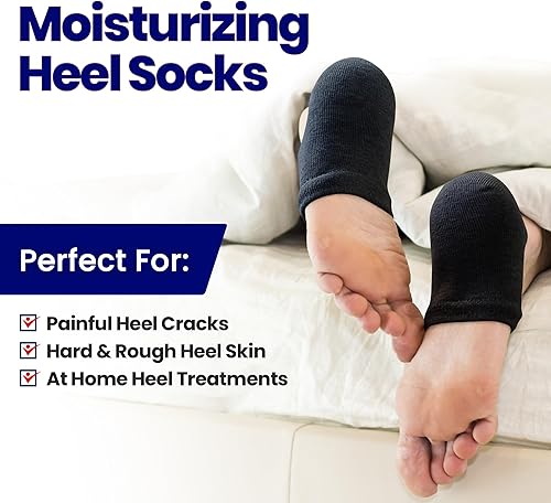 Miniatura 2 de Calcetines hidratantes para hombres y mujeres  Tratamiento de talón agrietado con aloe vera  Removedor de callos de talón hidratante  Calcetines de