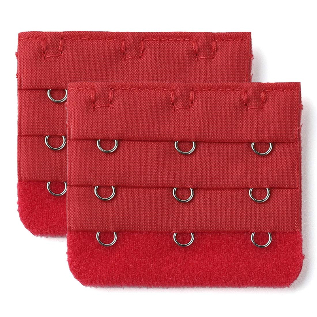 Allegra KWomen 3 Rows 3 Hooks Bra Extension Strap Extender 2pcs Red for Ladies Comfortable
