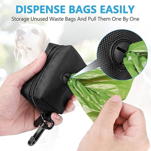 Miniatura 2 de Dispensador de bolsas de basura para perros, soporte para bolsas de excrementos de mascotas para perros, dispensadores de bolsas de basura de tela