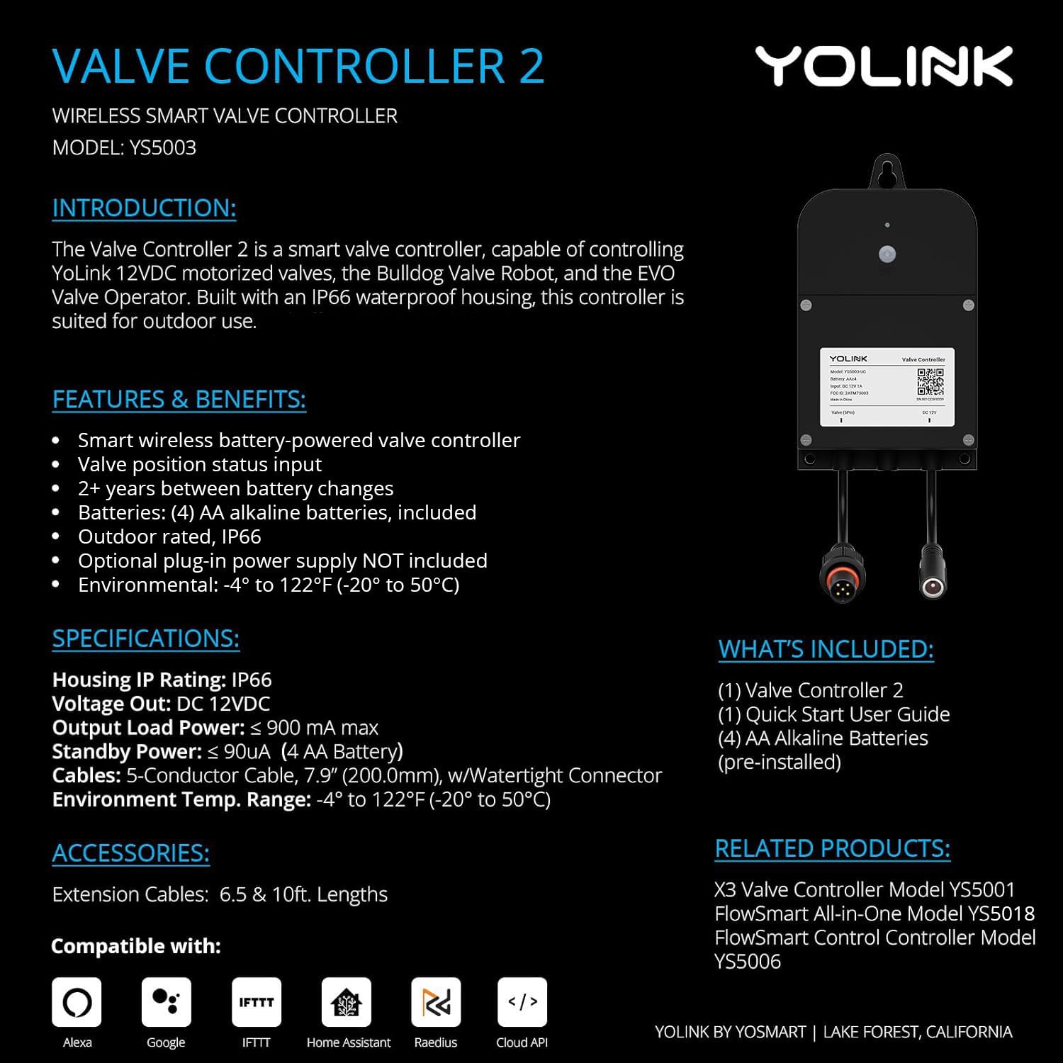 Snapklik.com : YoLink Wireless Smart Valve Control Kit