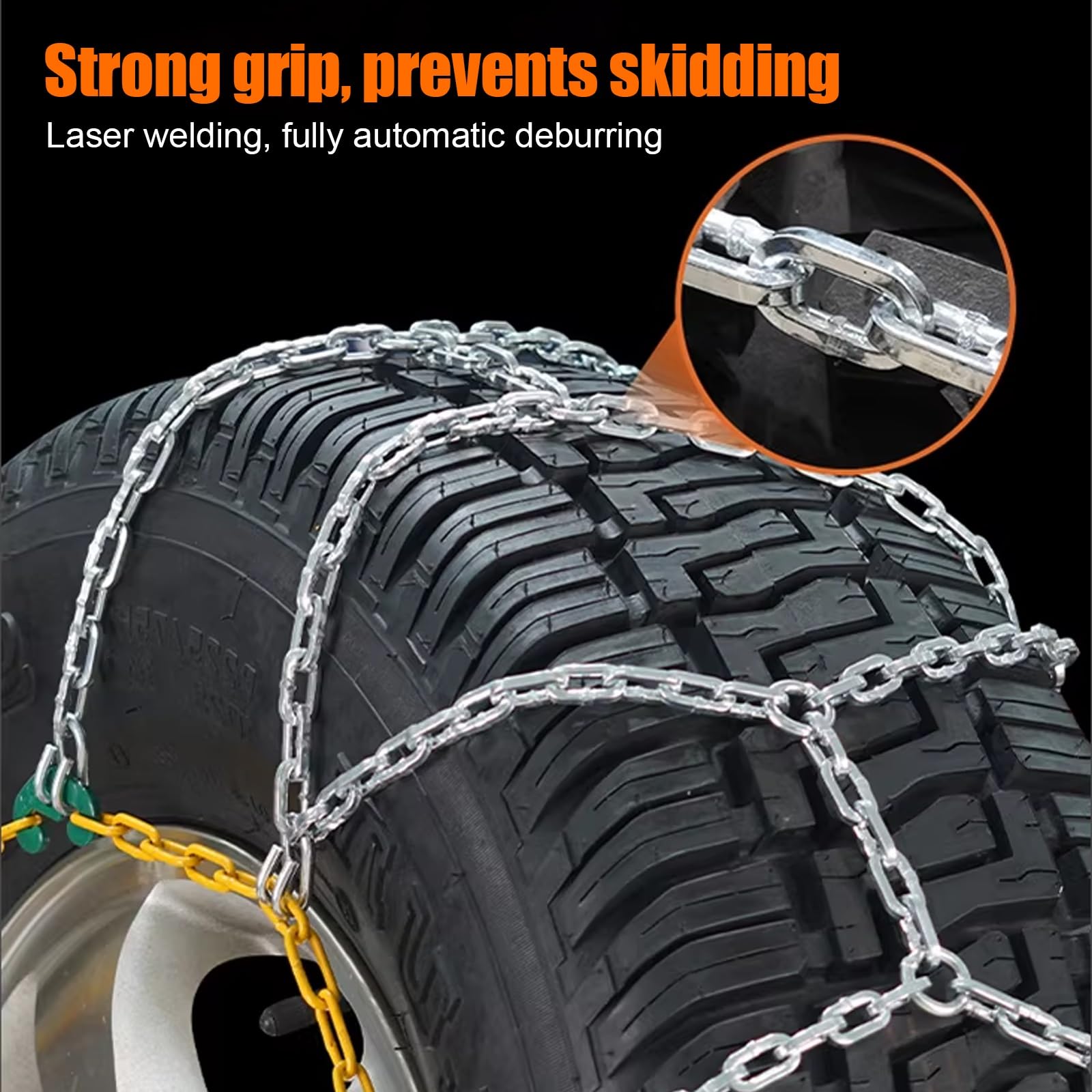 Cadenas Coche Nieve, Cadena de nieve metálicas, Cadenas de Nieve Tensión Automática, Especiales for todoterrenos, autocaravanas y vehículos utilitarios(255/45 R19)