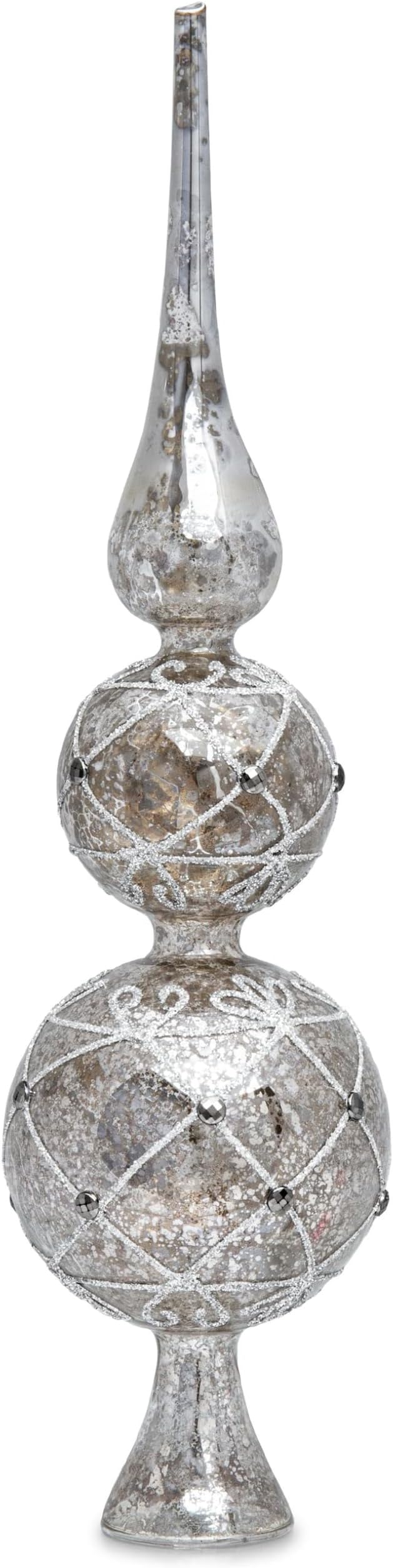 Christmas Tree Topper Glass gold / Silver, 35 cm
