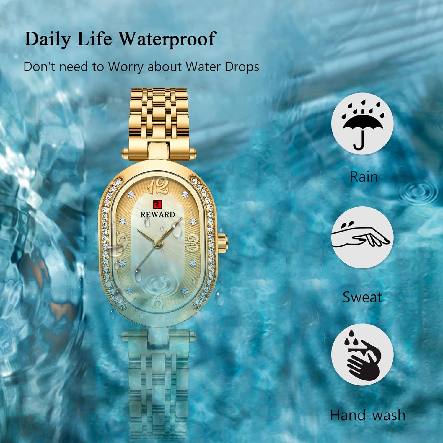 RORIOS Moda Orologio da Donna Orologio Analogico Quarzo con Cinturino in Acciaio Inossidabile Elegante Diamond Oval Dial Donna Orologio da Polso RORIOS Moda Orologio da Donna Orologio Analogico Quarzo con Cinturino in Acciaio Inossidabile Elegante Diamond Oval Dial Donna Orologio da Polso