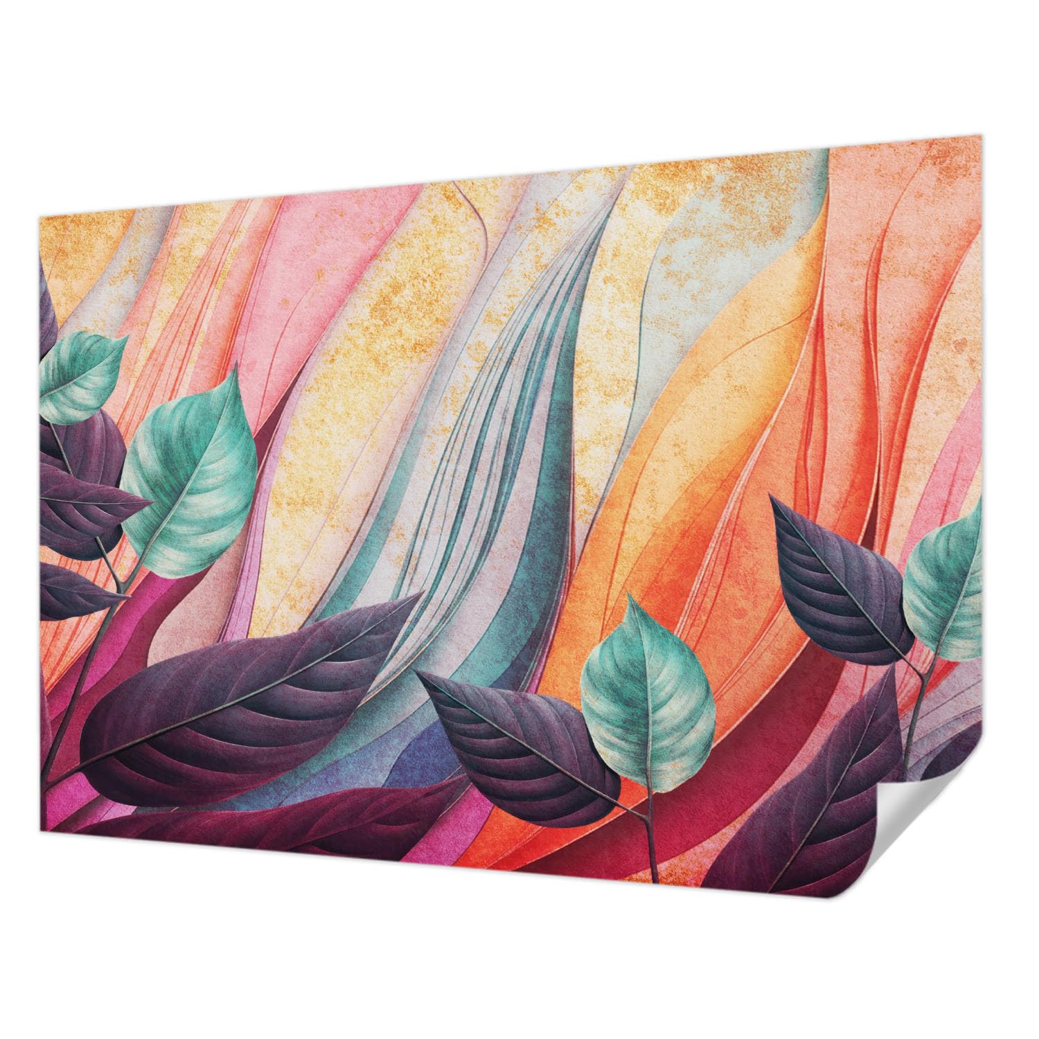 Papier Peint Adhésif pour Chambre et Salon Tulup Décoration Feuilles 208x146