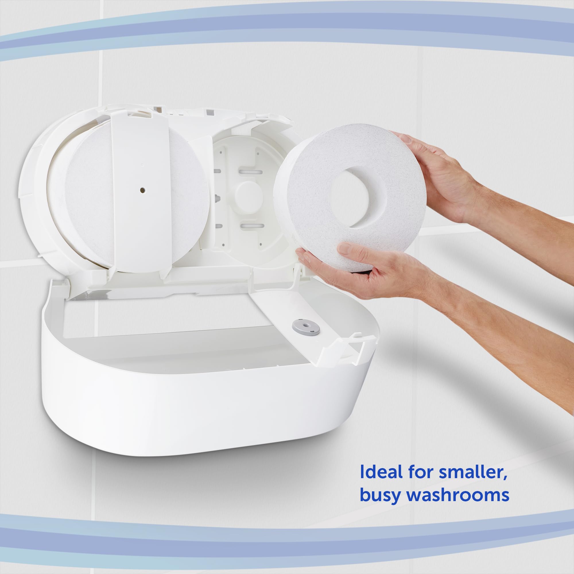 Aquarius Mini-Doppel-Toilettenpapierspender mit Zentralentnahme 7186-1 x Weiß, Wc Papierspender