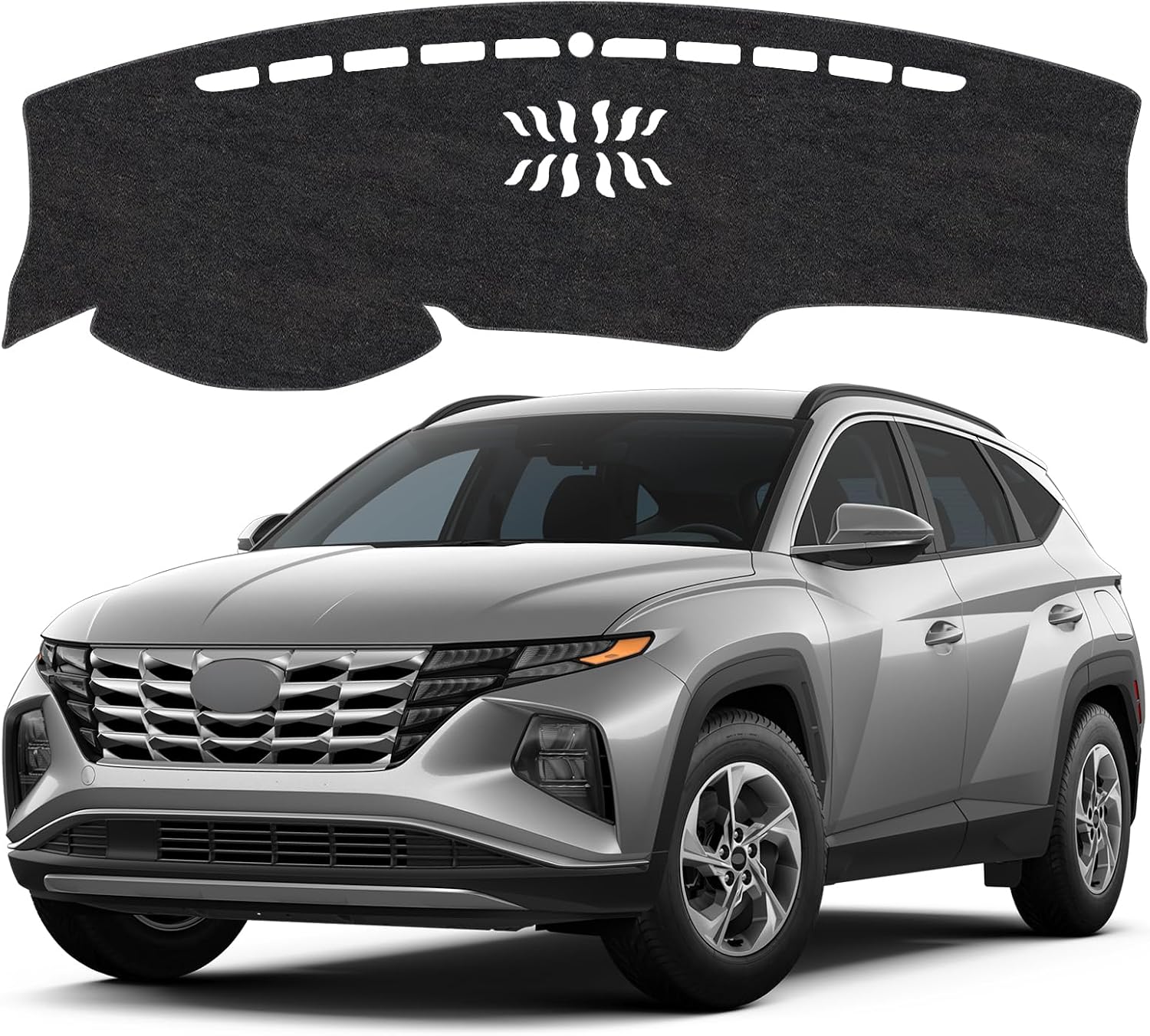 Dash Cover Mat Compatible with Hyundai Tucson 2022-2024 Non-Slip Dashboard Cover Mat Sunshade UV Rays Protector Interior Accessories(Only fit 4.2 inch Digital Cluster)