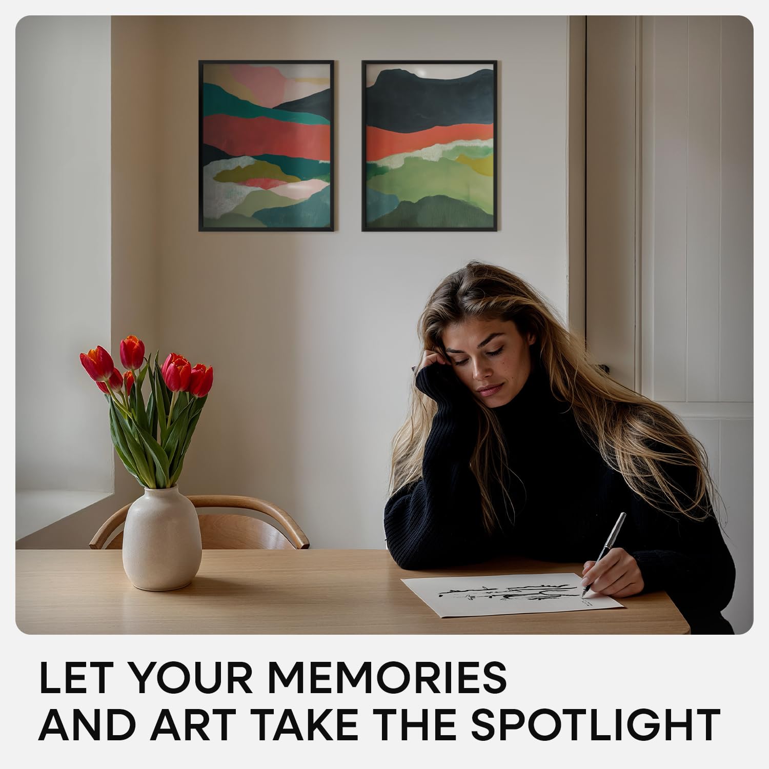 Homeforia Black 11x14 Picture Frame, High End Metal 11x14 Poster Frames with Mat 8x10, 11 x 14 Black Frame Matted to 8 x 10 inch Photo, 11 by 14 Thin Hanging Frames, Tempered Glass, Wall Kit, Set of 1 - 3