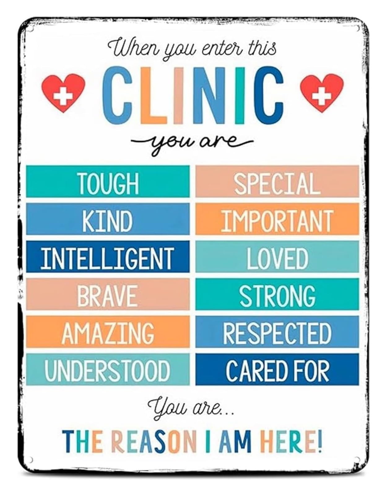 EKFBQBGW Aluminum Motivational Sign Mental Health Quote Therapeutic Office Decor Soothing Wall-Art for Clinic Waiting Room Office Library Relaxing 8 X 12 inch