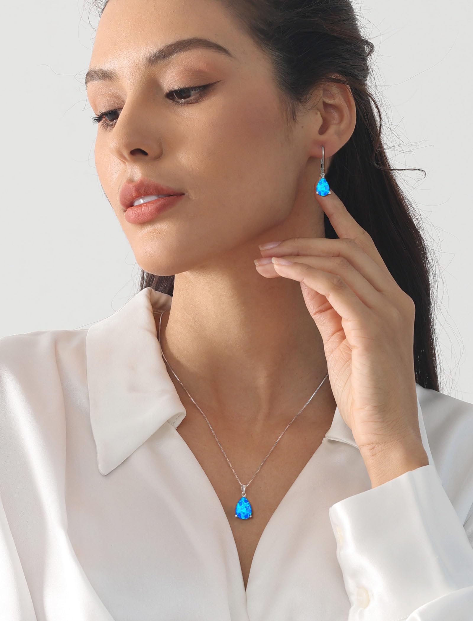 YL Collar Gota de Agua Plata de Ley 925 con 12 Piedras de Nacimiento Circonita Colgante para Mujer Mamá