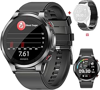 PECHTY Smart Watch Men Women, Blood Glucose Monitoring Blood Sugar Monitor Fitness Tracker, Non-Invasive Blood Glucose Diabetic Smart Watch, Calorie Step Counter With Blood Pressure Blood Oxygen